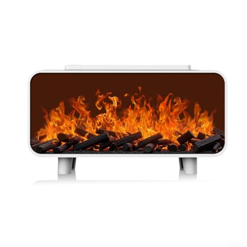 Sumsoctober Difusor de aromaterapia de llama de chimenea con humidificador de luz LED colorido apagado automático silencioso para relajación (blanco)