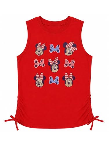 Disney Girls Minnie Mouse Side Tie Tank Top Red (M)