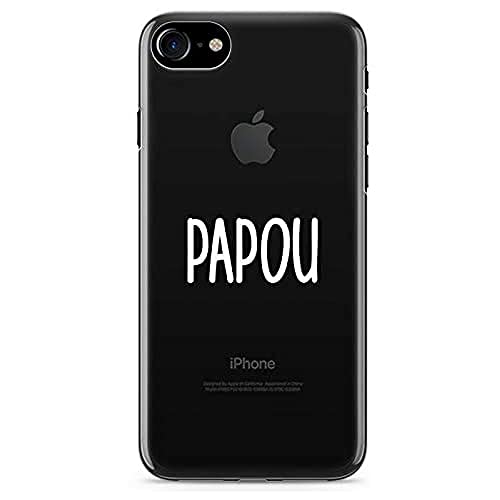 ZOKKO Schutzhülle für iPhone 7/7 Plus, Papou, Größe iPhone 7, weich, transparent, weiße Tinte.