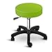 Physa Rollhocker Drehstuhl Arbeitshocker Drehhocker Aversa Green (grün, Gestell: polierter Stahl, Sitz: PVC und Schaumstoff, Sitzhöhe: 45-58 cm, belastbar bis 150 kg)