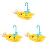 Toyvian 3 Juegos de Regalo para Niñas Simulación Eléctrica Juguetes para Niños Pequeños Lavaplatos Fregadero Juego con Plástico Amarillo Y Corte Niños Educativos Niños Pretenden Batería