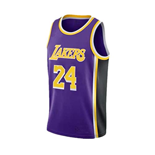 WSF Jersey Hombres Jerseys del Baloncesto Kobe Bryant de Los Angeles Lakers 24 NBA Nueva Tela Bordada Unisex Camiseta sin Mangas Traje Uniforme Alero (Color : Purple, Size : L)