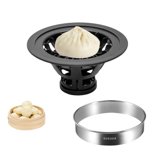 Dhlxyzt Baozi Maker Machine With Dough Skin Cutters, 7.08'' Dumpling Maker Momo Maker Mold For Home Kitchen Beginner Gadget Homemade Bao Buns Use Food Safety Materials Easy To Use And Clean (Black)
