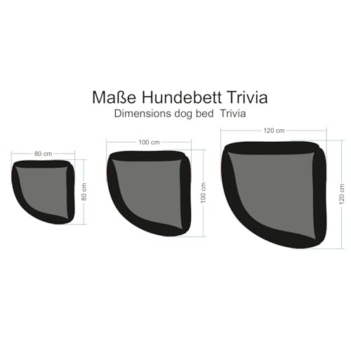 tierlando® Orthopädisches Hundebett Trivia aus Robustem Polyester, Platzsparendes Dreieckbett mit Visco-Matratze, Größe: 80x80cm | Farbe: 03 Schwarz