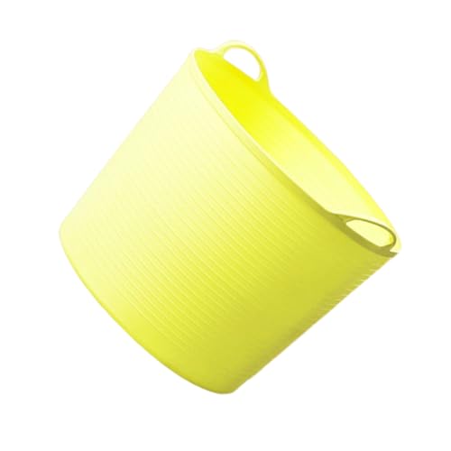 LIXSAZSE Vasca flessibile da 40 litri, grande cesto per biancheria, cesto portaoggetti per giocattoli, secchio portaoggetti, per giocattoli, secchio per doccia, Giallo