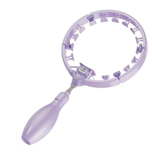 スマートフラフープ|落ちない・自動回転・360°自由調節可能|取り外し可能な加重設計で腹部にフィット|脂肪燃焼・ウエストシェイプアップに効果的なダイエットエクササイズ|新体操用品としても レディース向けフィットネスフラフープ (パープル)