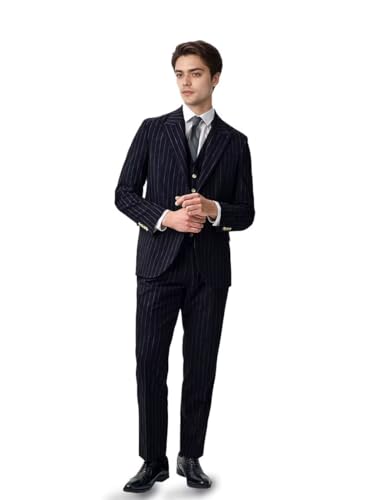 Men's 3 Pieces Suit Elegant Solid One Button Slim Fit Single Breasted Wedding Party Blazer Vest Pant Set