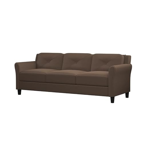 Bowery Hill Microfiber Sofa Couch In Brown #TOP2