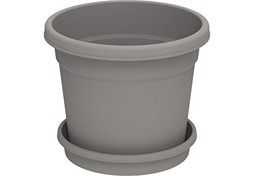 Cosmoplast Plastic Round Flowerpot 6 With Tray Grey Iffp06011G6