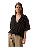 Calvin Klein Women's Crepe Printed Wrap Top Black