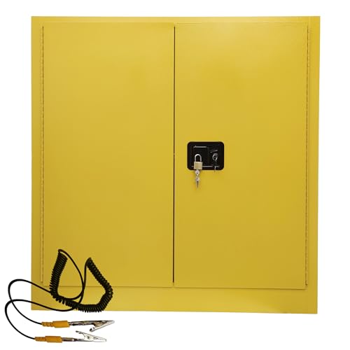 HQHAOTWU Flammable Cabinet Industry Chemical Storage Cabinets 99 Gallon Explosion Proof Safety Cabinet with Two Door Manual Close for Commercial Industrial and Home Use 43 * 18 * 44In