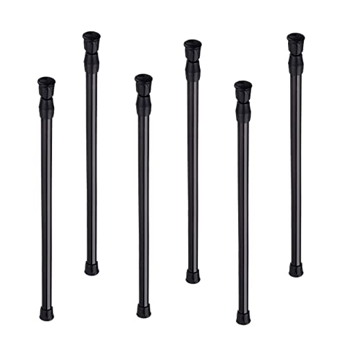 6 Piezas Barra de Cortina,Ajustable Barra Telescópica con Resorte,Barras Extensibles para Colgar Armario,Estantería,Armario,Proyectos de Bricolaje (40-70cm, Negro)