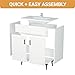 LDarqeer 36 Inch Bathroom Vanity with Ceramic Sink - Modern Farmhouse Style Sink Cabinet, Easy Tool-Free Installation, for Bathroom Remodel and Upgrade (White)