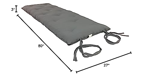 D&D Futon Furniture Traditional Japanese Floor Futon Mattresses, Foldable Cushion Mats, Yoga, Meditaion Single Size 3" Thick X 27" Wide X 80" Long (Gray) - Thumbnail 2