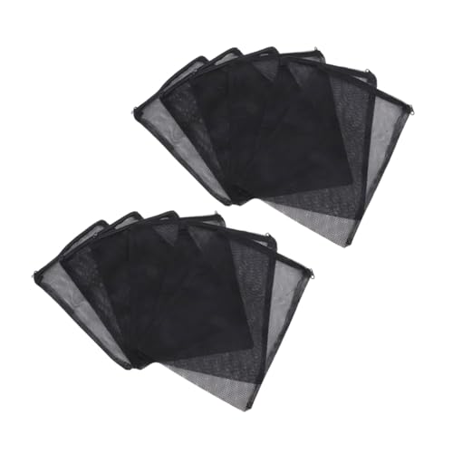 POPETPOP 10 Piezas Bolsa de Filtro de pecera vacío Tanques Equipo Bolsas Bomba Bolsa de Medios filtrantes Bolsa de Filtro de Malla Herramienta de Filtro Malla filtrante poliéster Black