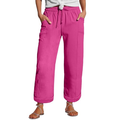 Pantalon femme rose 3XL grande taille fluide vêtement décontracté chic
