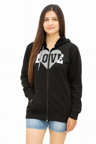 Image of Matelco Women Printed Sweatshirt with Hooded (Dark Pink S)