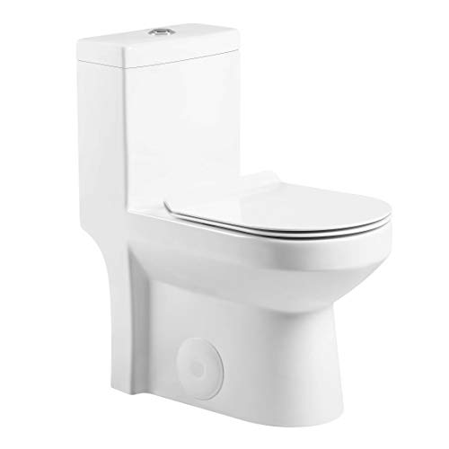 Fine Fixtures Modern One-Piece Toilet, High-Efficiency Dual...