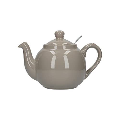 London Pottery 73403 Farmhouse Loose Leaf Teapot with Infuser, Ceramic, Grey, 4 Cup (1.2 Litre)
