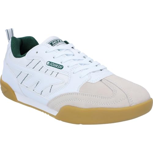 HI-TEC Men's Sports Squash Classic 62622 White/Green Textile Trainer 12 UK 13 D(M) US