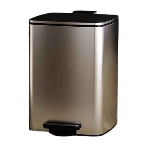 Caneca cuadrada de acero inoxidable con pedal de 7L miniatura 1