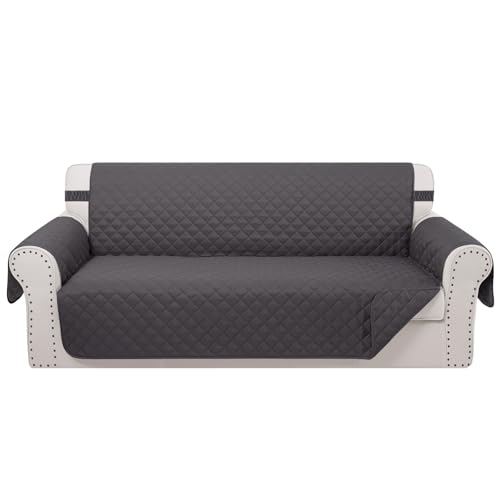 Luxshare Home Reversible Oversized Sofa Covers Couch Cover Furniture Protector for Dogs Elastic Straps Water Resistant(XLSofa,Dark Grey/Dark Grey) by Luxshare Home - Used condition - US$36.20