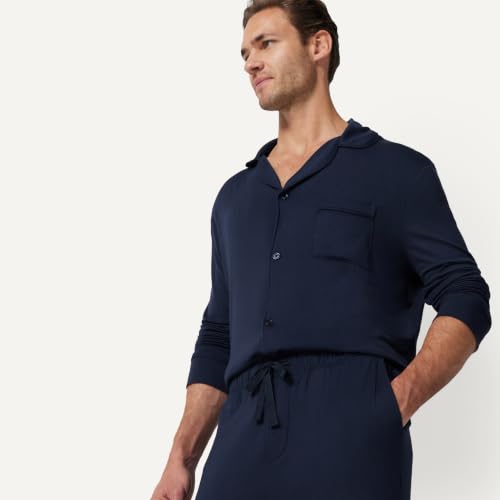 Image of Amazon Essentials x Sofia Grainge Men's Long Sleeve Relaxed Fit Breathable Modal Jersey Pajama Set, Loungewear
