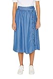 Rock mit Paperbag-Bündchen edc by ESPRIT Damen 049CC1D002 Rock, Blau (Blue Medium Wash 902), (Herstellergröße: 42)