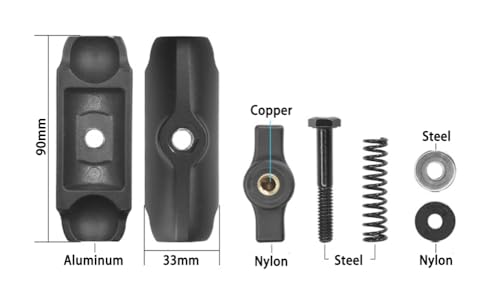 Support de téléphone avec bras double douille à boule de 2,5 cm et embase ronde rigide