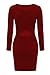 VOGRACE Women's Long Sleeve Cut Out Bandage Bodycon Party Clubwear Dress M Wine Red