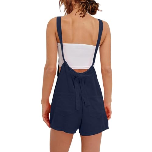 Combinaison sans manches anti-chaleur en lin coupe ample fluide - 5