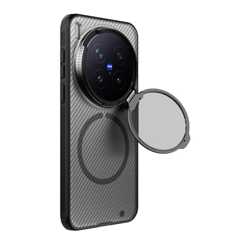 Image of Nillkin Case for Vivo X300 (6.31 inch Inch) CamShield Prop Magnetic Flip Style Transparent Lens Camera Protect Mobile Holder TPU + PC Transparent Black Color