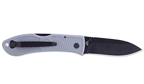 Ka-Bar 4062GY, caçador dobrável Dozier, cinza, clipe preto, borda reta