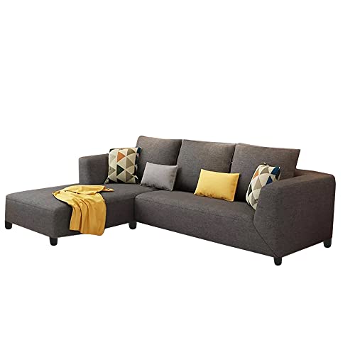 Image of Galib LHS 4 Seater L Shape Sofa Set for Living Room (Black Fabric)