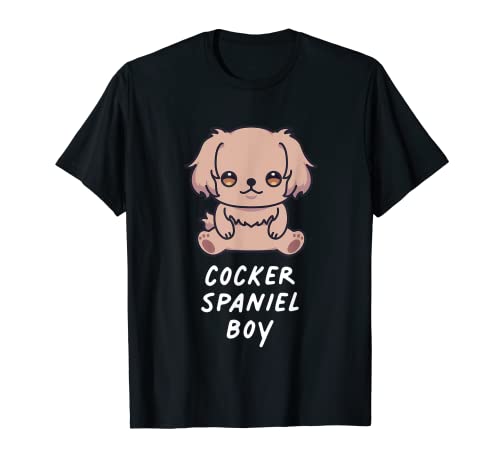 Cocker Spaniel Boy Kawaii Amante de los perros dueño familiar estético Camiseta