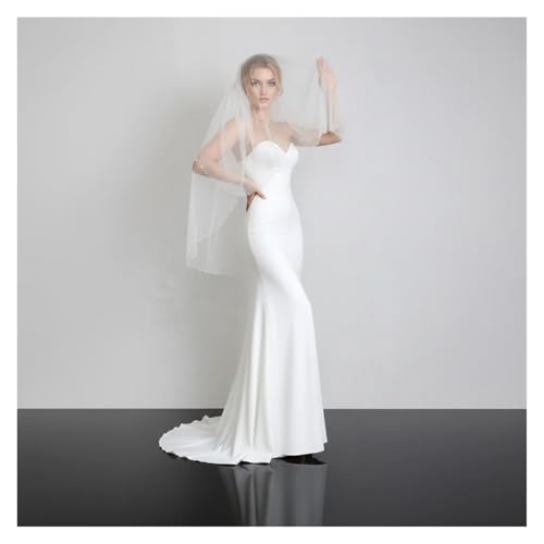 Velo de doble capa que no se deforma con perlas para bodas 6