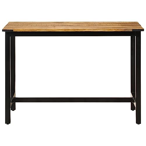 Table à manger de style industriel rectangulaire en bois et fer - 4