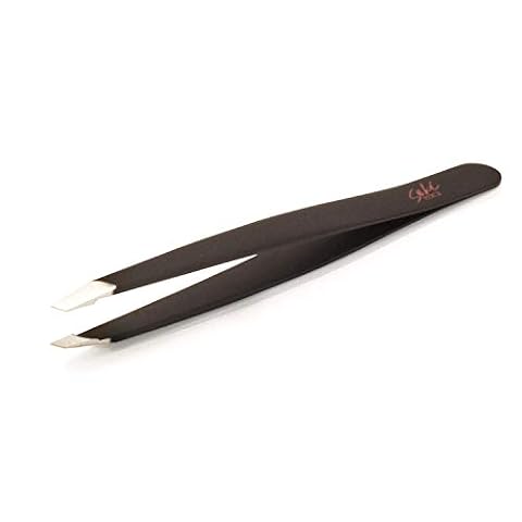 Seki EDGE SS-500 | Made in Japan | Profesjonalna pęseta ze skośną końcówką | ręcznie ostrzona precyzyjna końcówka, podwójnie hartowana stal nierdzewna | czarna powłoka z żywicy syntetycznej | 9,5 cm