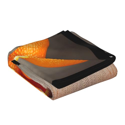 Couverture polaire orange en flanelle pelucheuse pour canapé et lit 152x203 cm - 5