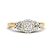 CaratYogi Anello con Diamante Halo Marquise Taglio Cuscino Placcato Oro Giallo Creato Zirconia cubica Taglio Cuscino Forma Piccoli Anelli di Fidanzamento Polo Impostazione Taglia 63