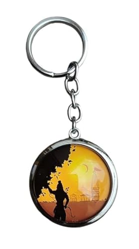 Porte-clés Lord Shri Ram Ji verre double face multicolore Medium