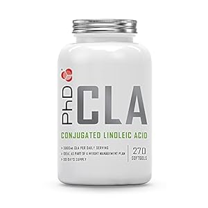 PhD Nutrition CLA Softgels | 3000mg Per Daily Serving | Weight Management Supplement | Natural CLA from Safflower Oil | for Men & Women | 270 Capsules (90 Days Supply)