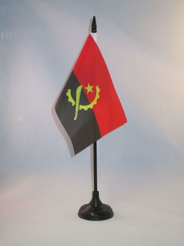 AZ FLAG Angola Black Plastic Table 15 x 10 cm