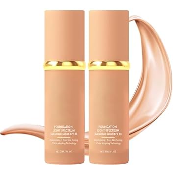 Ultrablend 4 in 1 Foundation Color Changing Foundation, Medium Spectrum with Spf 50+, Concealer, Sun Protection, Hydrating, Longwearing & Waterproof 2PCS