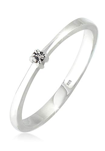 Preisvergleich Produktbild Elli Ring Damen Solitär mit Swarovski Kristallen in 925 Sterling Silber