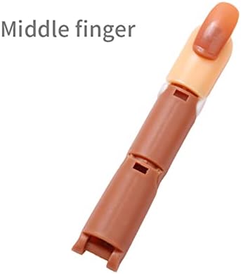 Khakho Plastic Fake Fingers with Nails for Hand Nail Art Training, Adjustable Nail Practice Fingers for Acrylic Nails (Brown)
