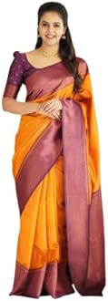 SGF11 Women's Kanjivaram Soft Lichi Silk Saree With Blouse Piece