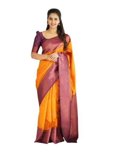 SGF11 Women Kanjivaram Soft Silk Saree Women's Sarees (pack of 1)