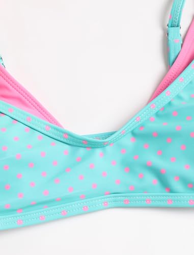 Image of ZAFUL Women's Polka Dot Bikini Set Double Layer Halter Swimsuit Colorblock Side Tie 2 Piece Bathing Suit