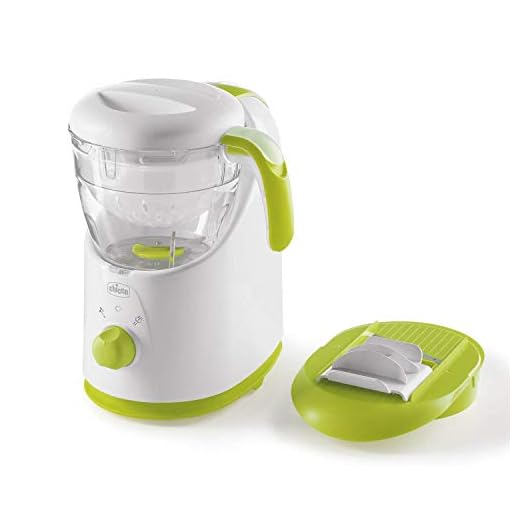 Chicco Easy Meal, Robot Cocina Bebé Multifunción para Destete, Mezclador de Alimentos y Calentador de Comida para Bebés y Niños con Cocción a Vapor, Ralla, Mezcla, Tritura, Calienta y Descongela